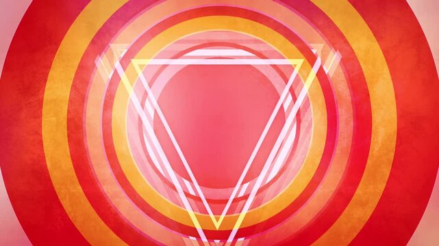 abstract background with colorful circles and triangle line