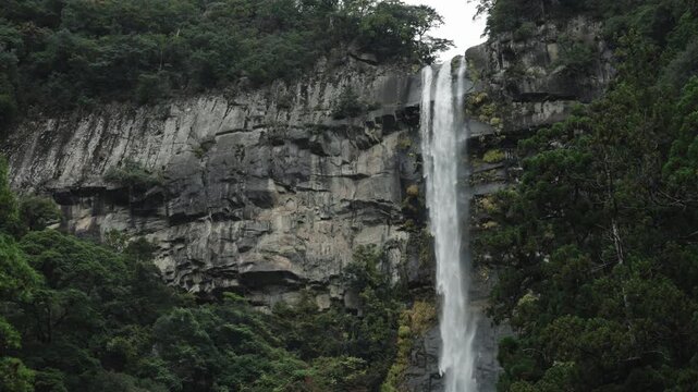 Majestic Nachi Waterfall Behind Japanese Temple Grounds