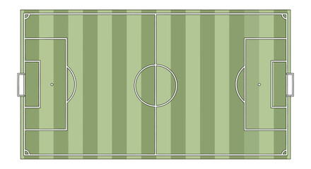 Soccer field striped green grass pitch. © TheArk