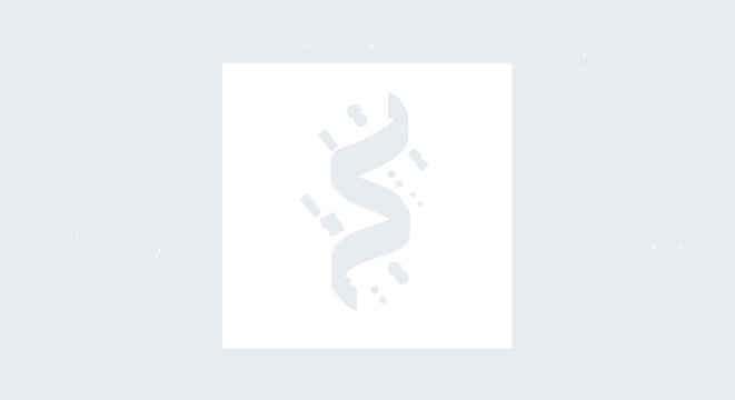 Abstract DNA helix spiral on light blue background with particles