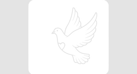 Naklejka premium Dove with Heart Symbol, Peace Bird Illustration, Freedom Concept