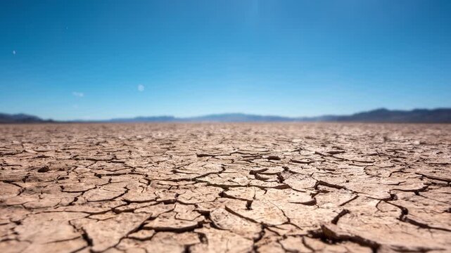 drought cracked landscape, dead land due to water shortage