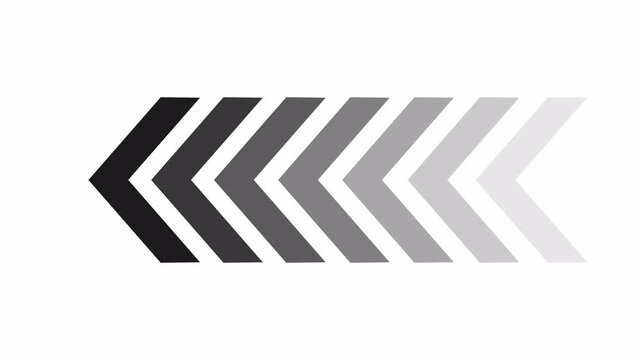 Animated Leftward Chevron Arrows with Dynamic Swipe. 4K Video