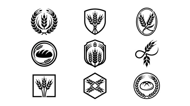 Wheat and grain logo designs.