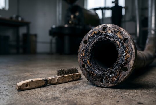 Coffee roaster exhaust duct with hard carbonized tar and chaff