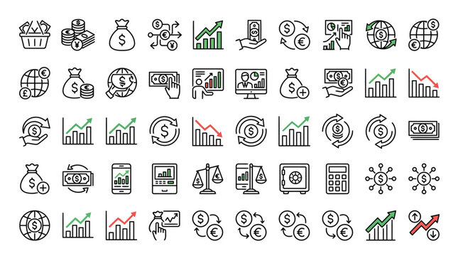 Business Finance Icons and Symbols.