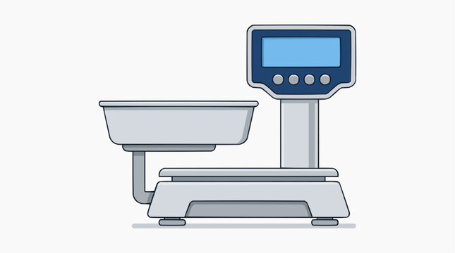 Supermarket Set &mdash; Cartoon Digital Weight Scale Isolated on White Background