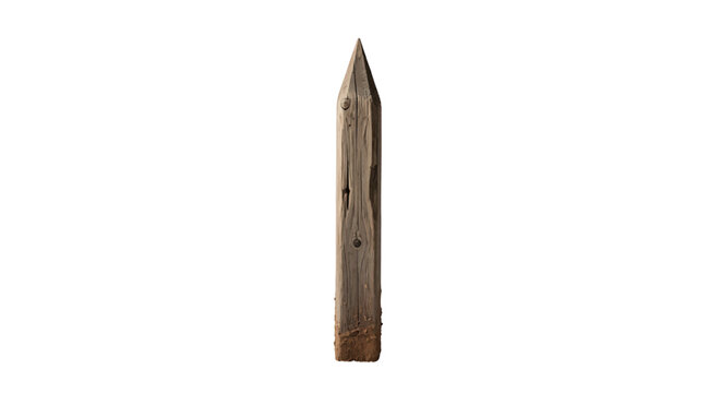 A weathered wooden stake, its sharp point hinting at the strength, stands solitary. SVG, PNG Transparent Background