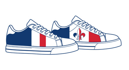 French Flag Sneakers: Tricolor & Fleur-de-lis Design © Azrha