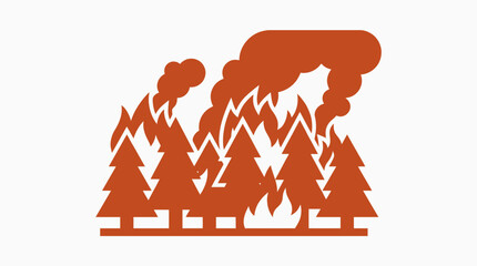 Fototapeta premium Wildfire Burning Trees in Pine Forest