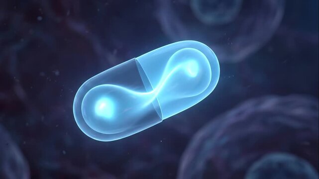 Microscopic representation of a glowing capsule, symbolizing the vital LEPTIN HORMONE, essential for metabolic regulation and intricate cellular communication within biological systems
