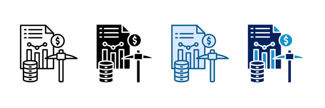 Data Mining Icon Set Multiple Style Collection