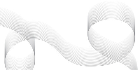 Fototapeta premium Technology Abstract Grey Wave Lines on White Background Vector Illustration