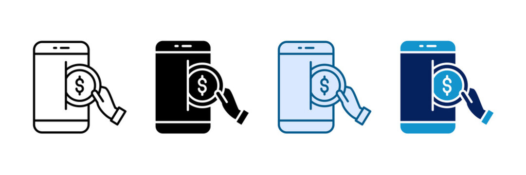 Mobile Deposit Icon Set Multiple Style Collection