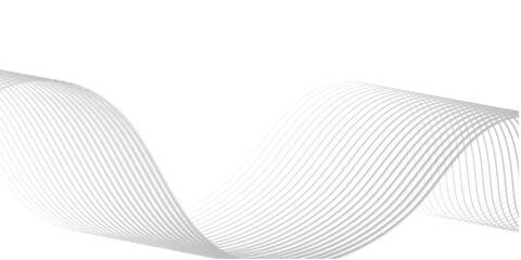Fototapeta premium Technology Abstract Grey Wave Lines on White Background Vector Illustration