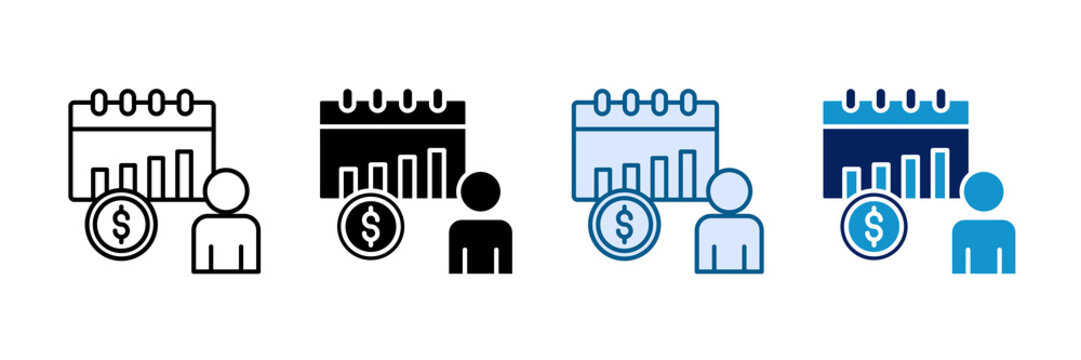 Income Per Capita Icon Set Multiple Style Collection