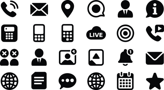 Customer service and support icon set featuring speech bubbles headphones smiley faces and document symbols in thin line vector