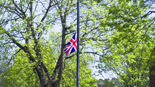 Union Jack on lamp post in Bristol, UK