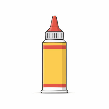 Illustration of a Squeeze Bottle with Red Cap