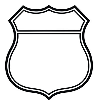 Blank United States highway road sign shield outline for labeling routes or displaying information