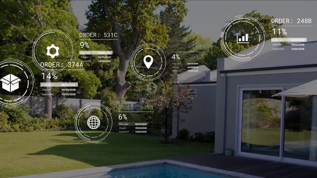 HUD activating on clean shot, multiplying icons and updating orders, visualizing backyard data