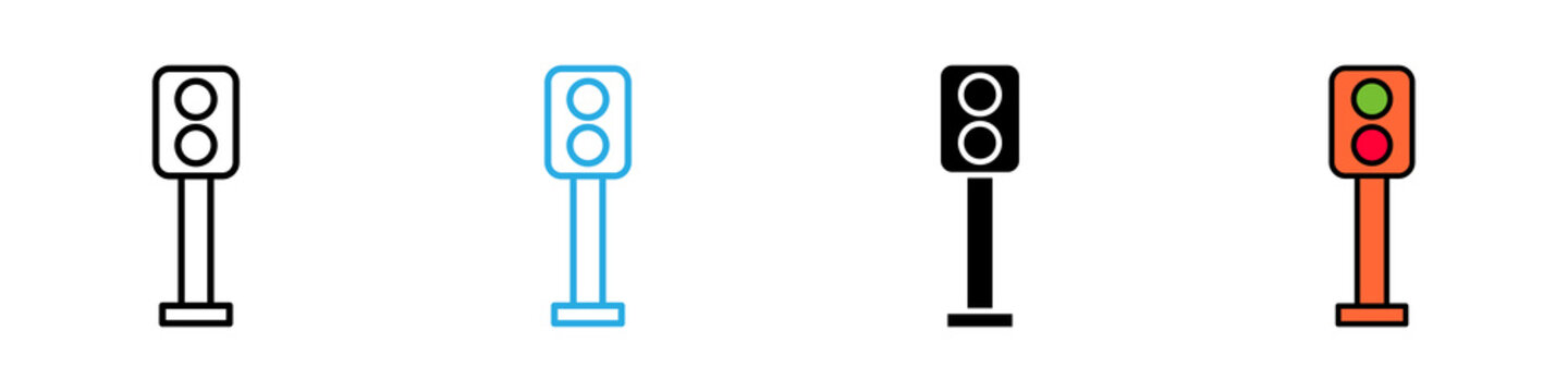 Traffic light multi - style icon design concept