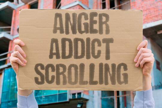 "Anger Addict Scrolling" Habitual outrage consumption rewires emotional response patterns chronically. HABITUAL. REWIRES. EMOTIONAL. RESPONSE. CHRONICALLY.