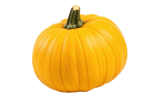 Single bright orange pumpkin with green stem isolated on black background squash gourd, Isolated On Transparent Background, Png Cut Out