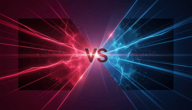 Dynamic Clash of Energy and Light in a High-Tech Digital Battle Scene Photograph