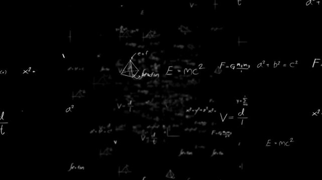Abstract Digital Mathematical Equations Data Science Background Technology Animation