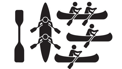 Rocket ship launch pictogram with rowing rower icon set for space action and adventure design elements © skakter24