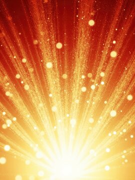 Brilliant Sunburst Light Flare with Golden Particles