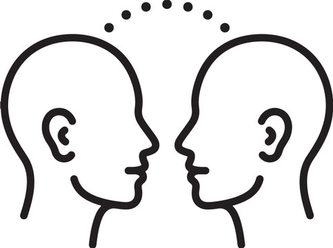 Head icon with gray square overlay and abstract thought bubbles for 2017 pro concept communication featuring mind, thinking, conversation with