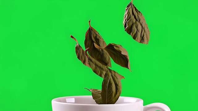 Dry Tea Leaves Cartoon Illustration