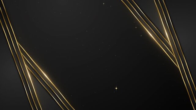 Elegant Dark Frame with Glowing Gold Streaks and Particle Dust Awards Trailer Titles Cinematic Openers Intro Background Loop