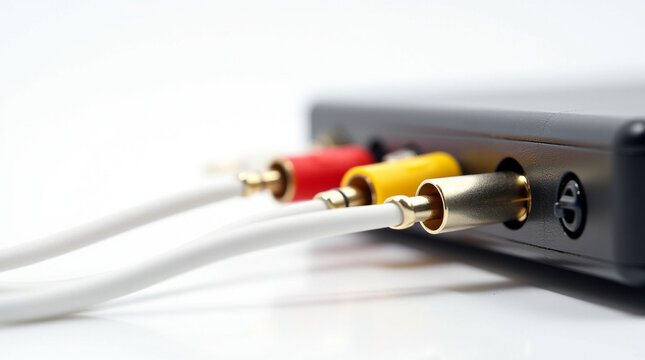 Composite rca cables plugged into device with white cable