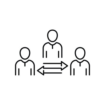 broker or mediator line icon on white