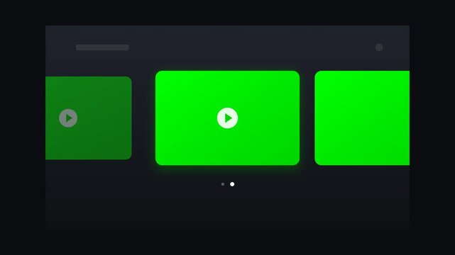Minimal Tech UI Slider with Green Screen Placeholders for Video Editing Animated