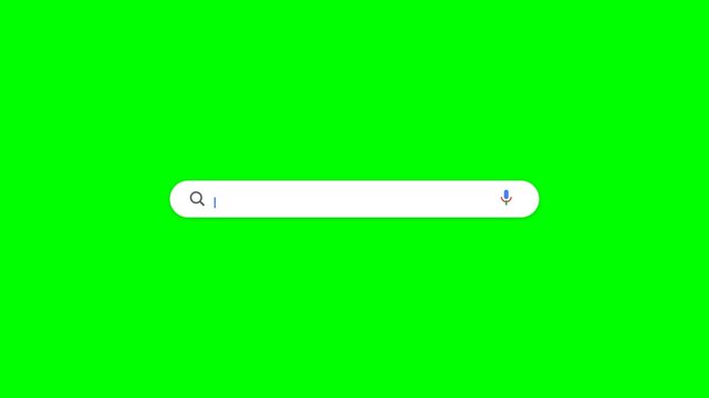 Search Bar Web Browser Interface Animation for Video Editing Green Screen