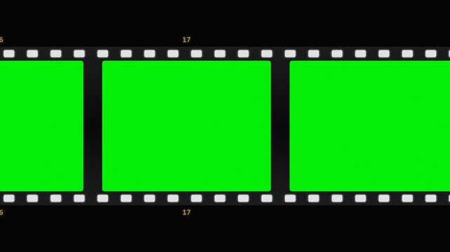 Film Strip Green Screen Overlay for Video Editing Animated Loop HD