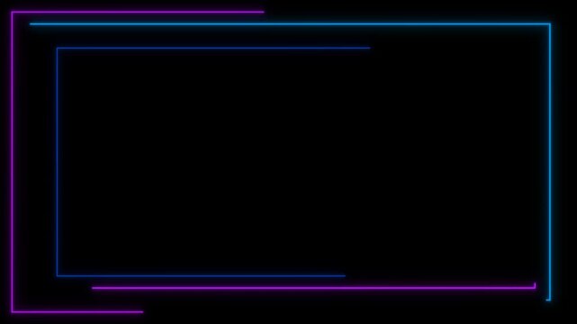 Neon Abstract Frame Background for Streaming Video Editing Animated Loop 4K