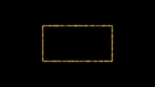 Golden Glowing Rectangle Frame for Video Editing Animated Loop Effect