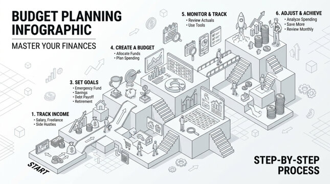 Budget Planning Infographic Step By Step Process Master Your Finances.