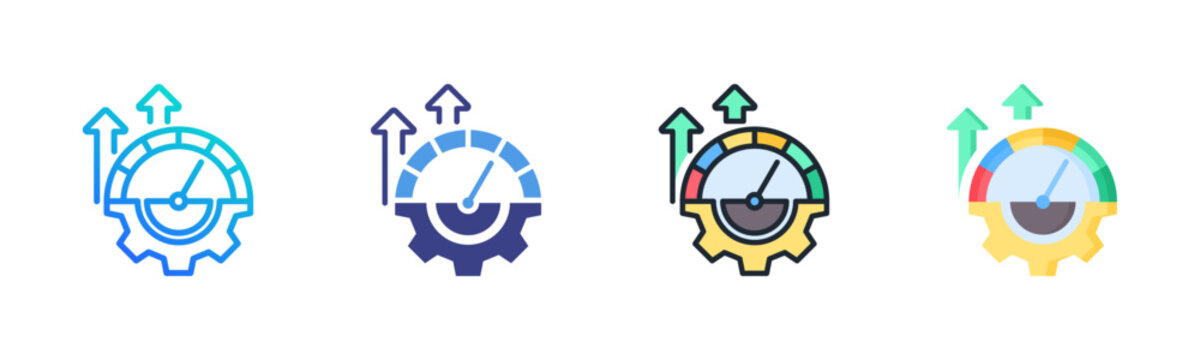 Efficiency Icon Set Multiple Style Collection
