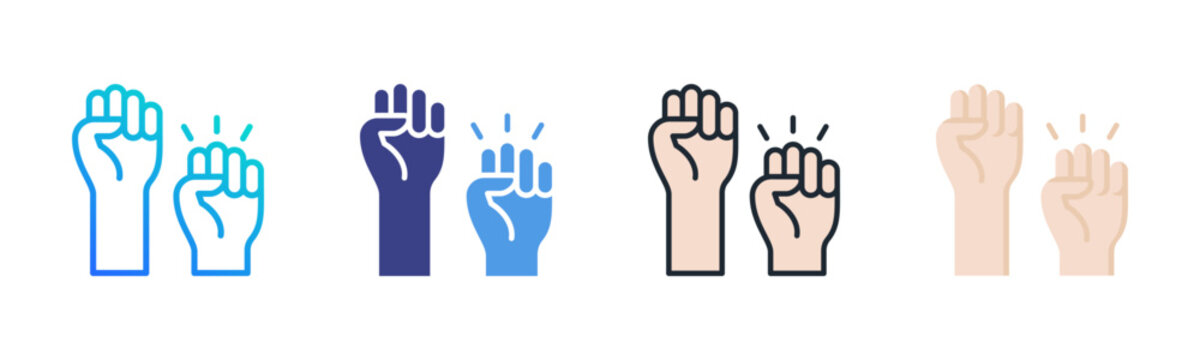 Empowerment Icon Set Multiple Style Collection