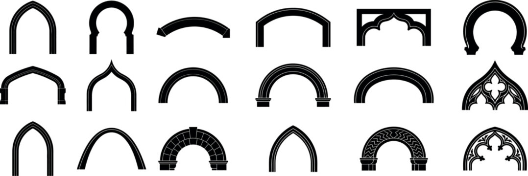 Architectural arches collection diverse styles for design and historical study