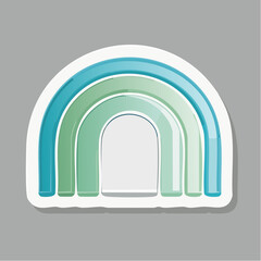 Fototapeta premium Modern Rainbow Sticker with Blue and Green Tones