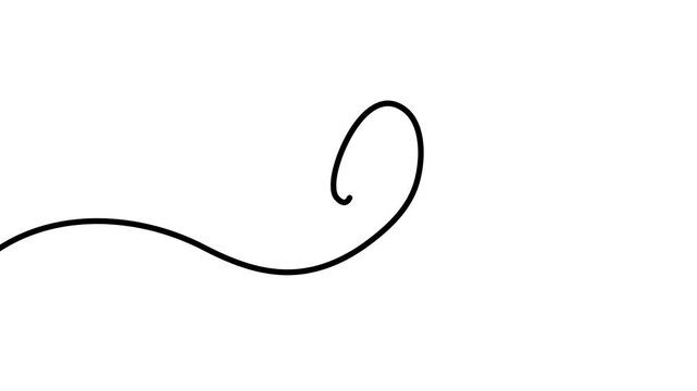 Single Black Curved Line on White Background Abstract Minimalist Design blank