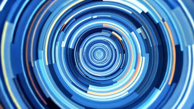 Futuristic swirl digital tunnel abstract pattern blue neon light circle energy motion data technology background futuristic tunnel swirl pattern