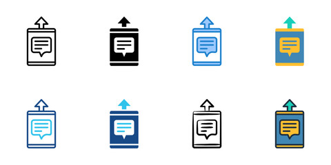 Fototapeta premium Elevator pitch icons set multiple style collection. Editable stroke 